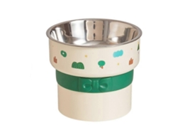 Tigela Elevada de Grande Capacidade para Gatos, em Aço Inoxidável Antiderrapante, com Design de Desenho Animado. Ideal para Cães e Gatos AQUAFORGE