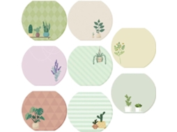 Blocos-notas Autocolantes Écriture Fluide Papier Lote De 8 Motivos Plantas Design Único E Pratico Para Escola