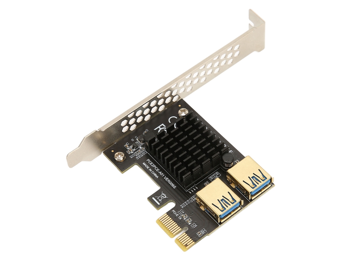 Placa Riser Pci E 1 Para 2 Placa De Expansão Usb 3.0 Externa Pci E 1x Para 2