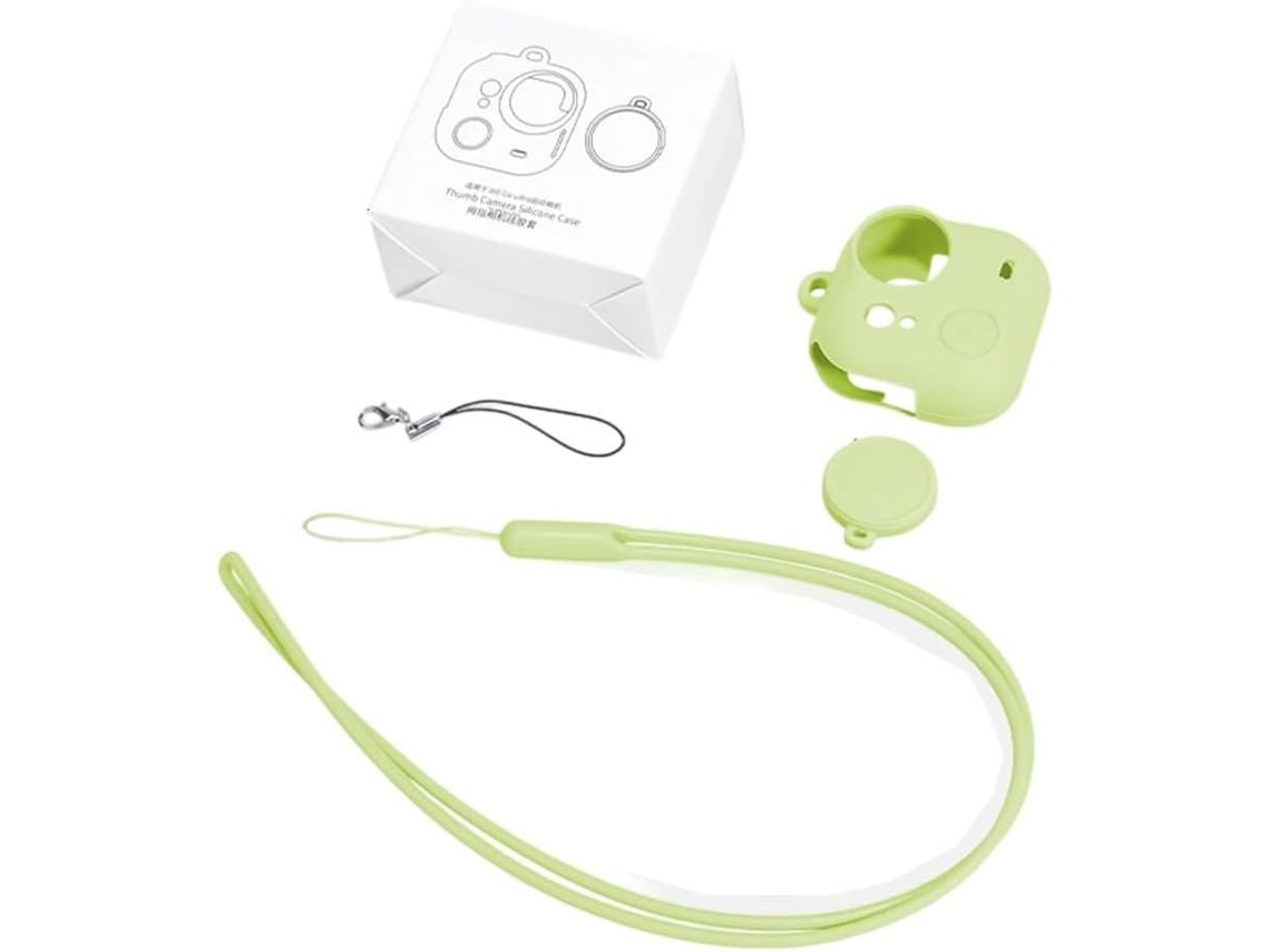 Capa Silicone HEXINYIGJLY para Insta360 Go Ultraanti Risco, Tampa Objetivacom Corda Anti perda Verde