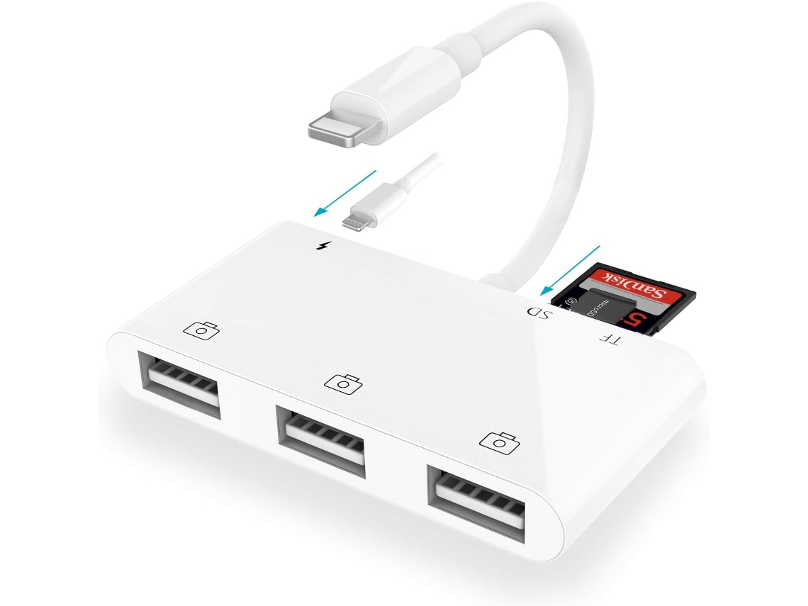 Adaptador de Leitor de Cartão Sd para Dispositivo Móvel, 6 em 1 AQUAFORGE