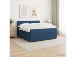 Vidaxl Cama Box Spring Com Colchão Azul 200 X 200 Cm Tecido