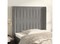 Vidaxl Cabeceira Cama C/ Abas Veludo 103x16x118/128 cm Cinzento-claro