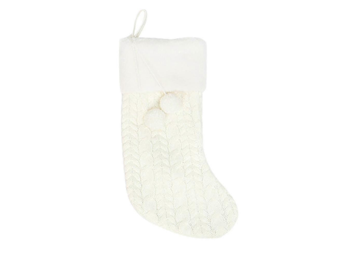 Meia De Natal Com Pompons Fofos, Enfeite Para Rvore De Natal E Festas. Hengjian
