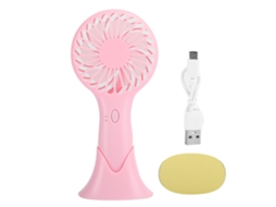 Mini Ventilador De Mão Com Sistema De Resfriamento Para Casa E Escritório, 3 Velocidades, Elétrico, Portátil, Rosa