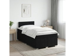 Vidaxl Cama Box Spring Com Colchão Preto 120 X 190 Cm Tecido