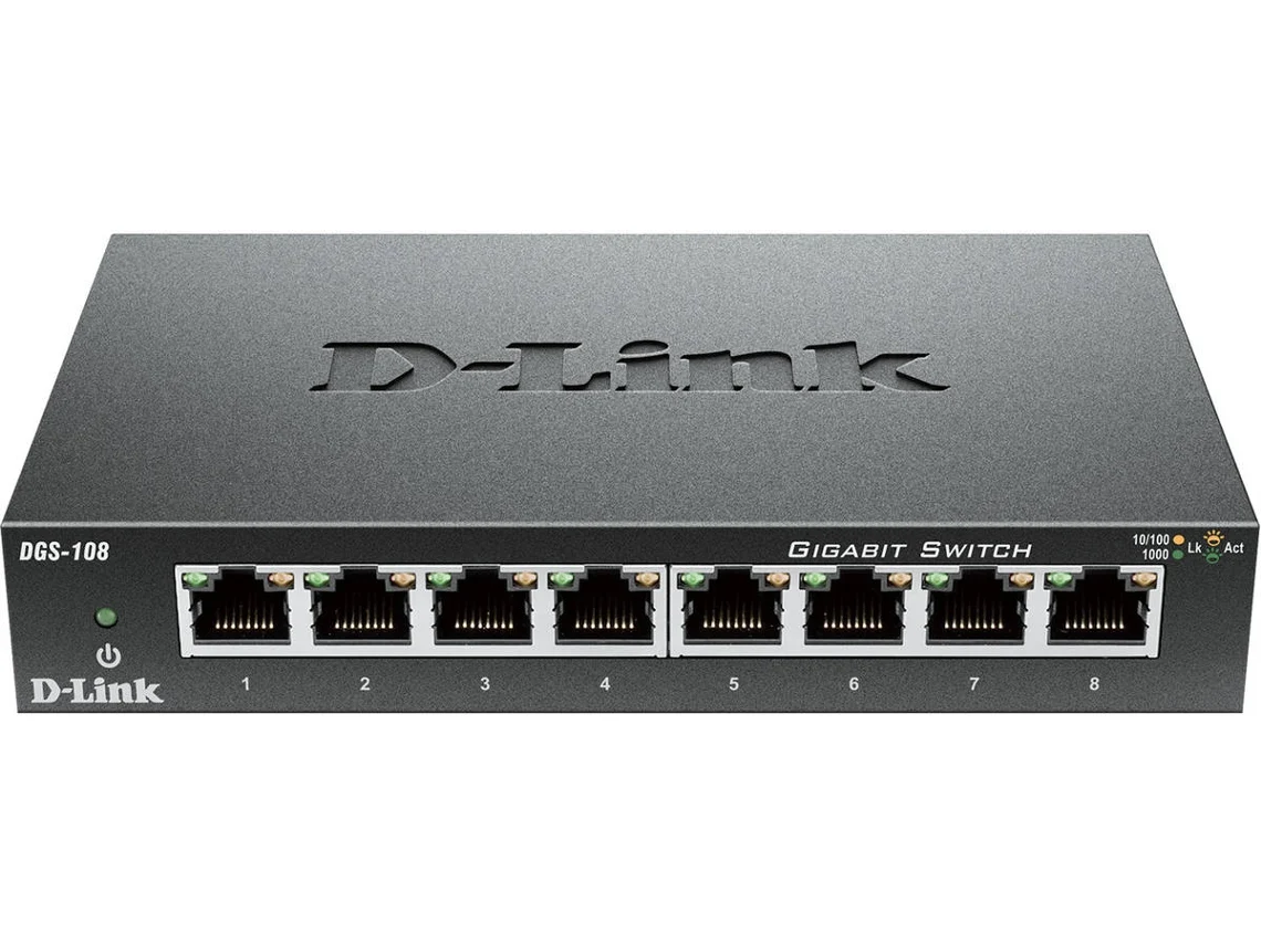 Switch D-LINK DGS-108 (8 Portas Gigabit - 2000 Mbps)