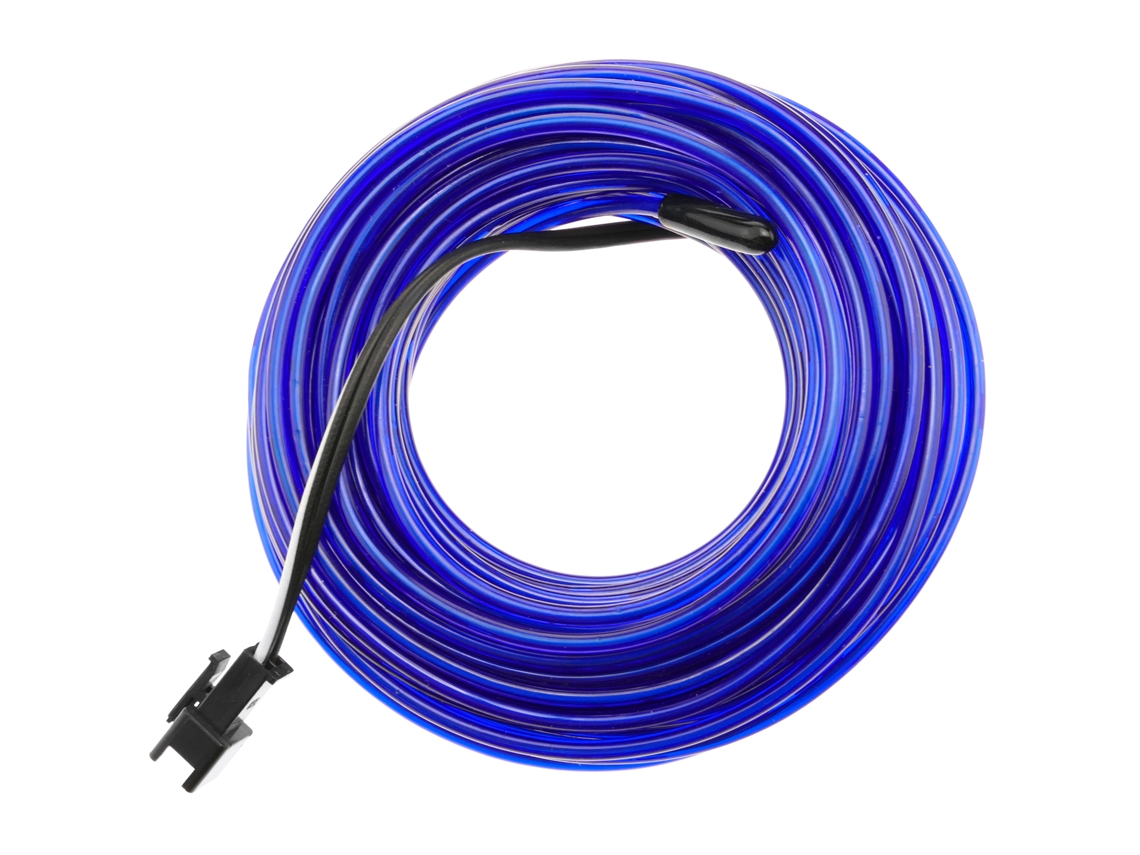 Azul Escuro Fio Eletroluminescente 5M Bobina 2,3 Milímetros Bateria BEMATIK