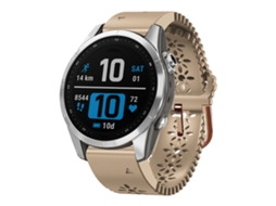 Bracelete Para Garmin Fenix 7s Pro (42mm) - Silicone - Renda Respirável (20mm) Khaki