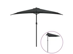 MAISON EXCLUSIVE Guarda-sol semicircular em alumínio Varanda 300x155 cm Antracite