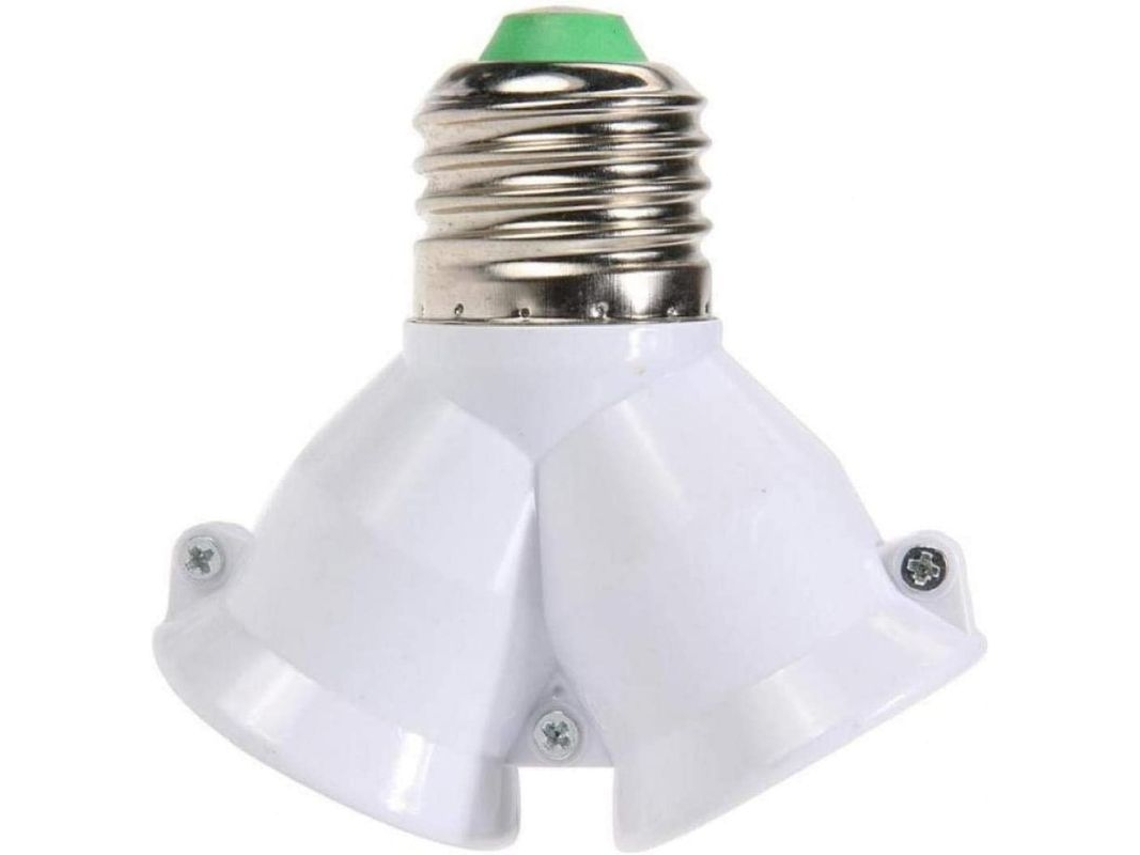 Nova Line adaptador Divisor de Tomada E27 2 em 1 para Lâmpadas Led Halógenas Filamentos Cfl