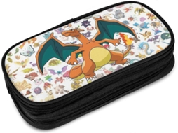 Estojo grande com zíper duplo e estampa do Charizard. Material escolar para adolescentes e crianças. Sys20216 (fmy)