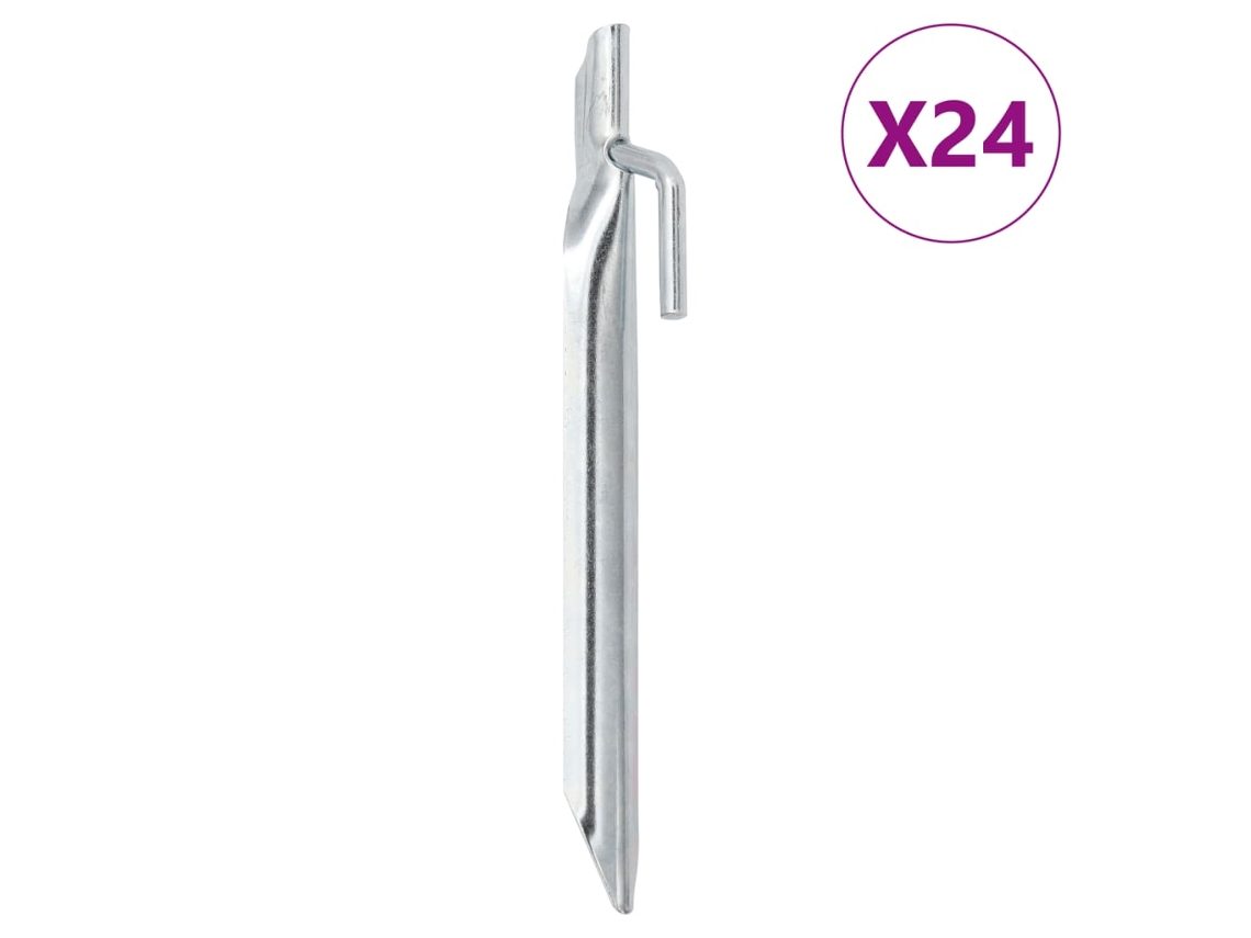 Conjunto 24 Estacas P/ Tenda VIDAXL Forma de U Aço Galvanizado