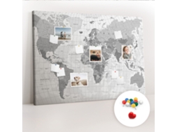 Painel De Cortiça Para Parede Mapa-múndi Político Para O Corredor Espelharte (140x100 Cm)