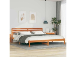Vidaxl Estrutura Da Cama Com Cabeceira Marrom Cera 180 X 220 Cm