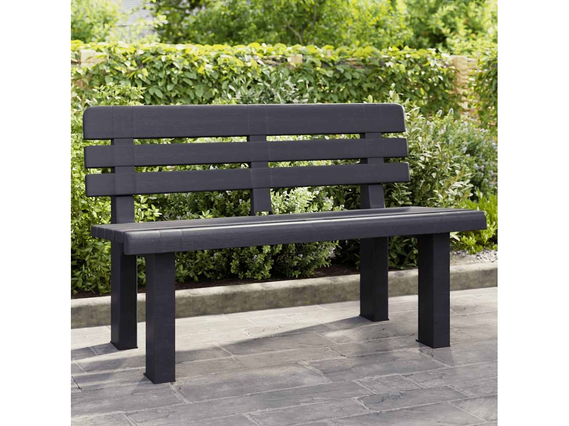 Vidaxl Banco De Jardim 110x52x71 Cm Polipropileno Antracite