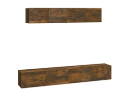 Tv Cabinet Set, Tv Cabinet Sets Vidaxl Marrom Madeira Processada (n/a)