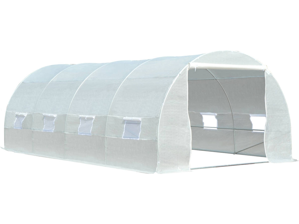 Estufa OUTSUNNY 845 120 Com 8 Janelas Branco 600 X 300 X 200 Cm estufa-outsunny-845-120-com-8-janelas-branco-600-x-300-x-200-cm