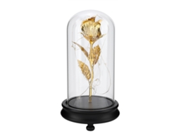 Lâmpada de Mesa Led Rosa Artificial com Capa de Vidro