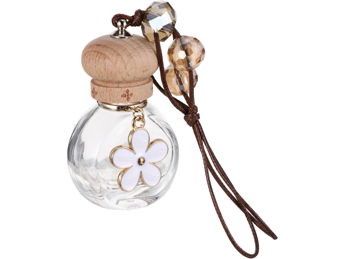 Pingente De Aromatizador De Carro Para Pendurar, 6ml, Em Vidro E Madeira, Com Cordão.