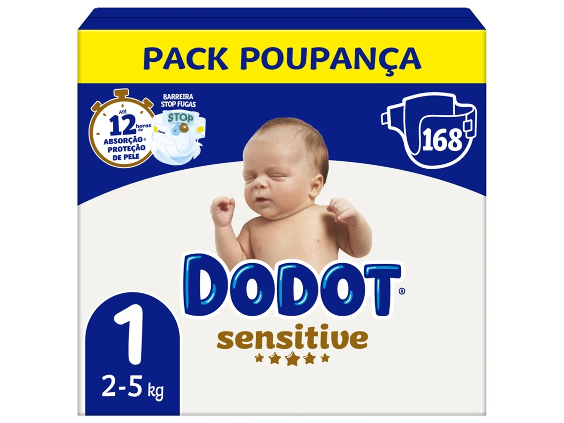 Fraldas Sensitive 2-5kg T1 Dodot