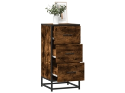 Aparador 35,5x35x76 cm Derivado madera/metal Roble Ahumado