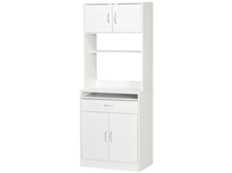 Aparador com 4 portas e gaveta 70x40x180 cm branco (bandeja removível, ajustável) S/MARCA