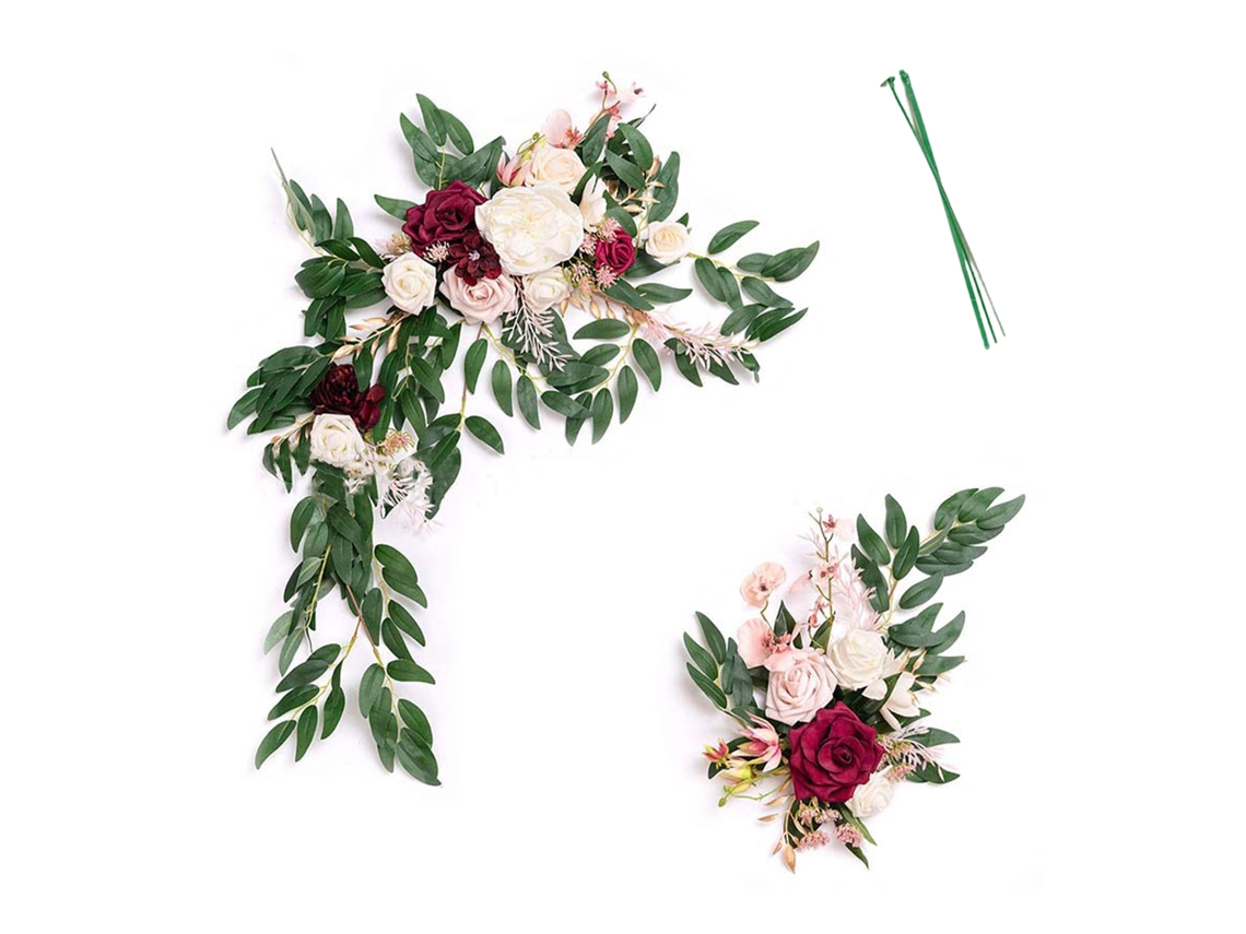Arco de Casamento Decoração com Flores Artificiais Simuladas para Palco Fundo Festas