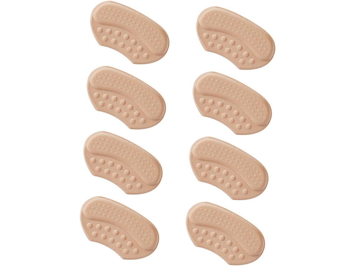 Conjunto De 4 Pares Palmilhas Calcanhar Femininas, Com Adesivo Dupla Face, Feitas De Esponja Macia E Tecido Malha