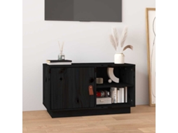 Vidaxl Móvel de Tv 70x34x40 Cm Madeira de Pinho Maciça Preto