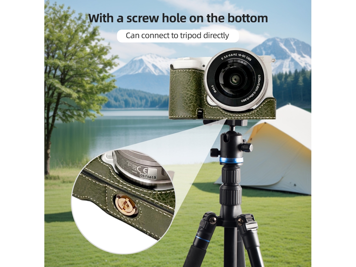 Portable Camera Protective Case Retro Style Camera Case Holder Carry Bag Opening Bottom Design Replacement For Zve10 Camera LAXISCREED