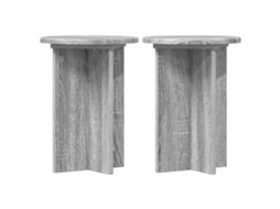 Conjunto 2 Suporte Moderno Para Plantas Vidaxl Cinzento Derivados De Madeira (ø29,5 X 40 Cm)