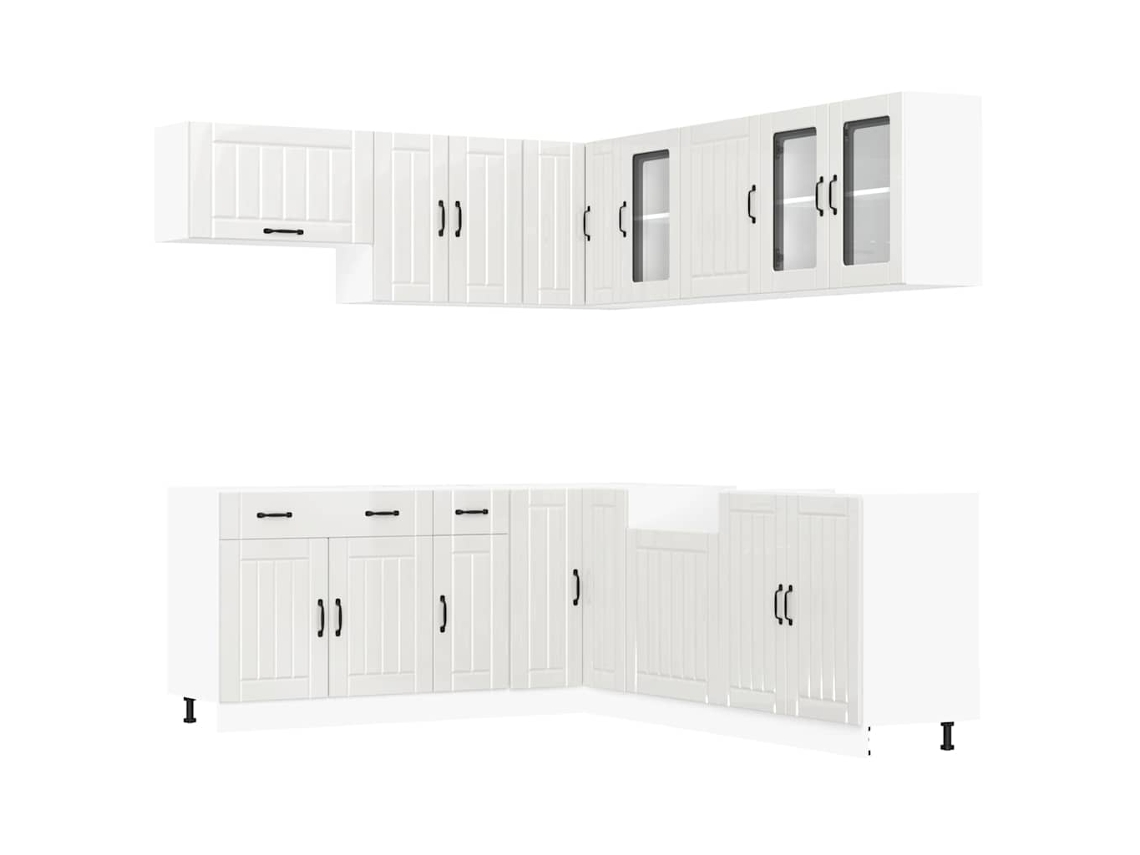 Conjunto de 11 Armários de Cozinha Brilho Branco MAISON EXCLUSIVE