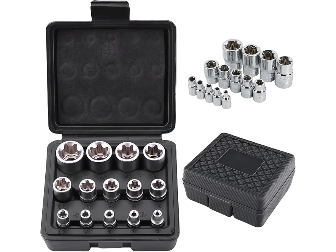 Conjunto De Chave De Caixa Externo De 14 Peças: 1/2", 1/4", 3/8" Chave De Caixa E4, E5, E6, E7, E8, E10, E11, E12, E14, E16, E18