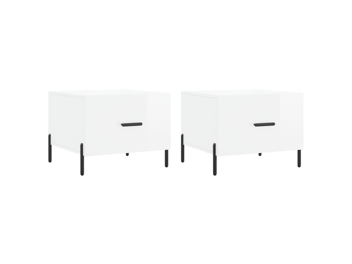 Conjunto de 2 mesas de centro 50x50x40 cm brancas brilhantes MAISON EXCLUSIVE