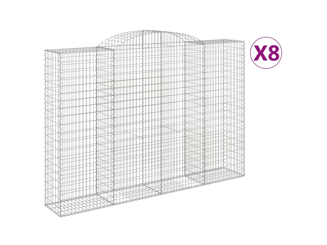 Gabion Basket, Gabion Baskets Vidaxl Prateado Ferro (300 X 50 X 200/220 Cm)