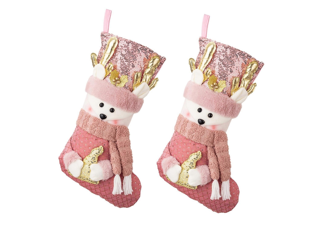 Meias De Natal Com Lantejoulas Rosa Suave Meias De Natal Brilhantes Rosa Europeias Meias Macias Para Decoração De Árvores Olysi Shop