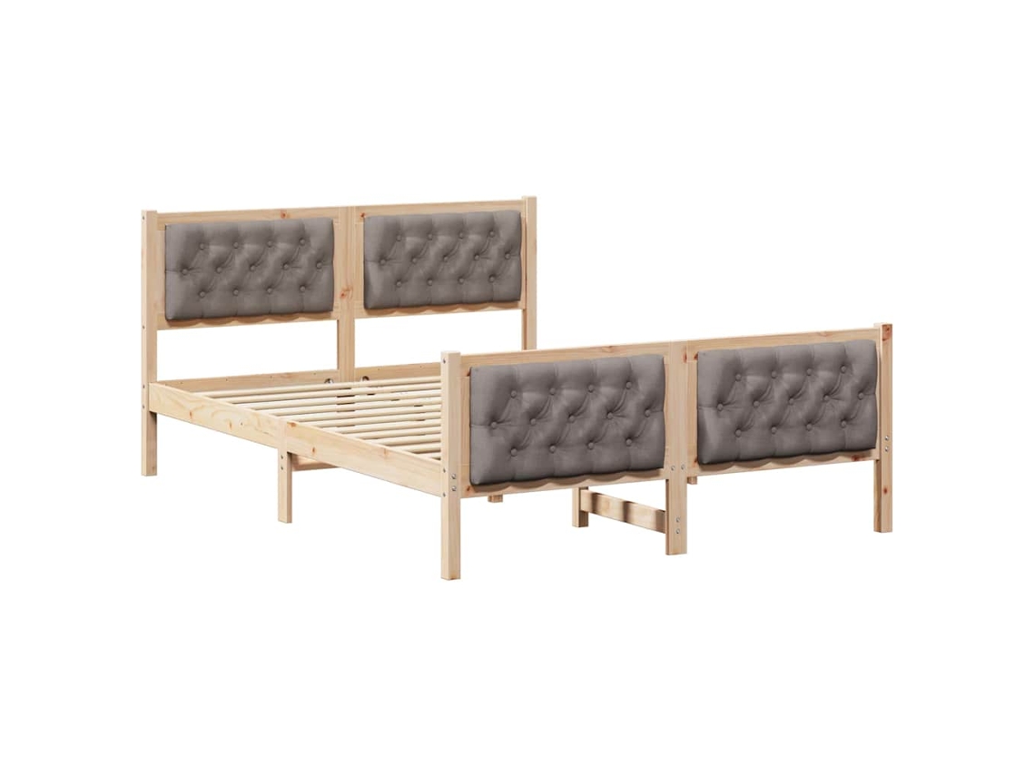 Conjunto 1 Cama Moderna Vidaxl Castanho Madeira De Pinho Maciça (150 X 200 Cm)