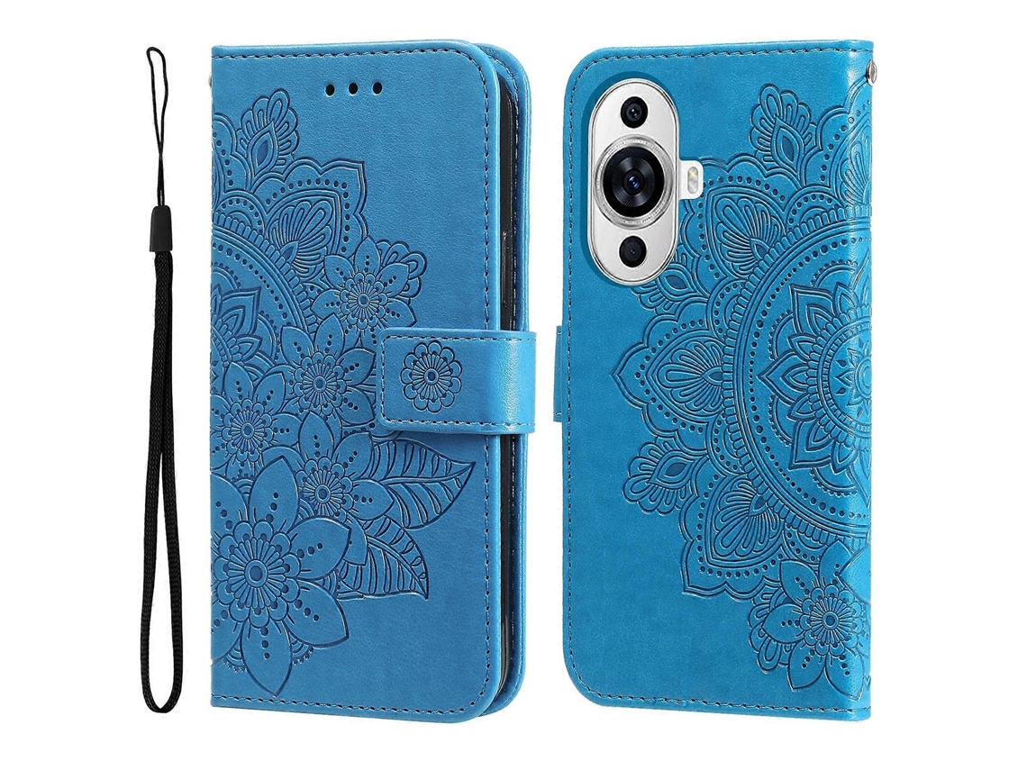 Capa De Couro Para Celular Com Estampa De Flores De Sete Pétalas