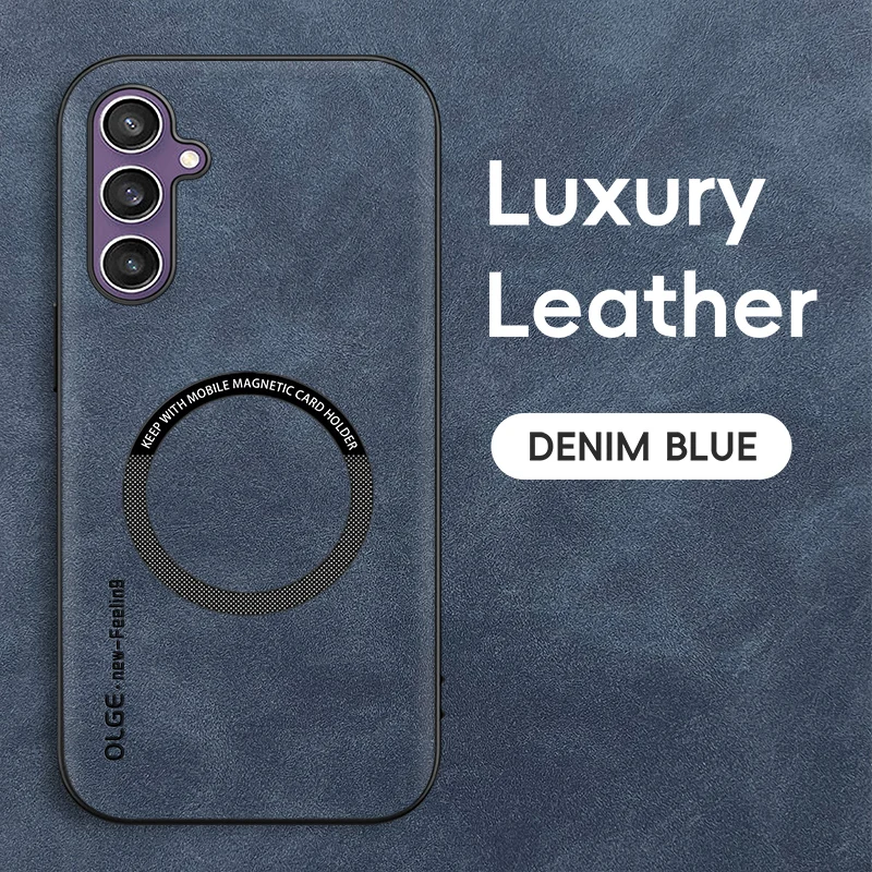 Capa Magsafe Para Celular Com Carregamento Sem Fio Magnético (azul Galaxy S24 Fe) Para Samsung