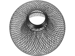 Abajur Geométrico De Malha Metálica Preta Fosca, 165 X 115 Mm, Dupla Camada.
