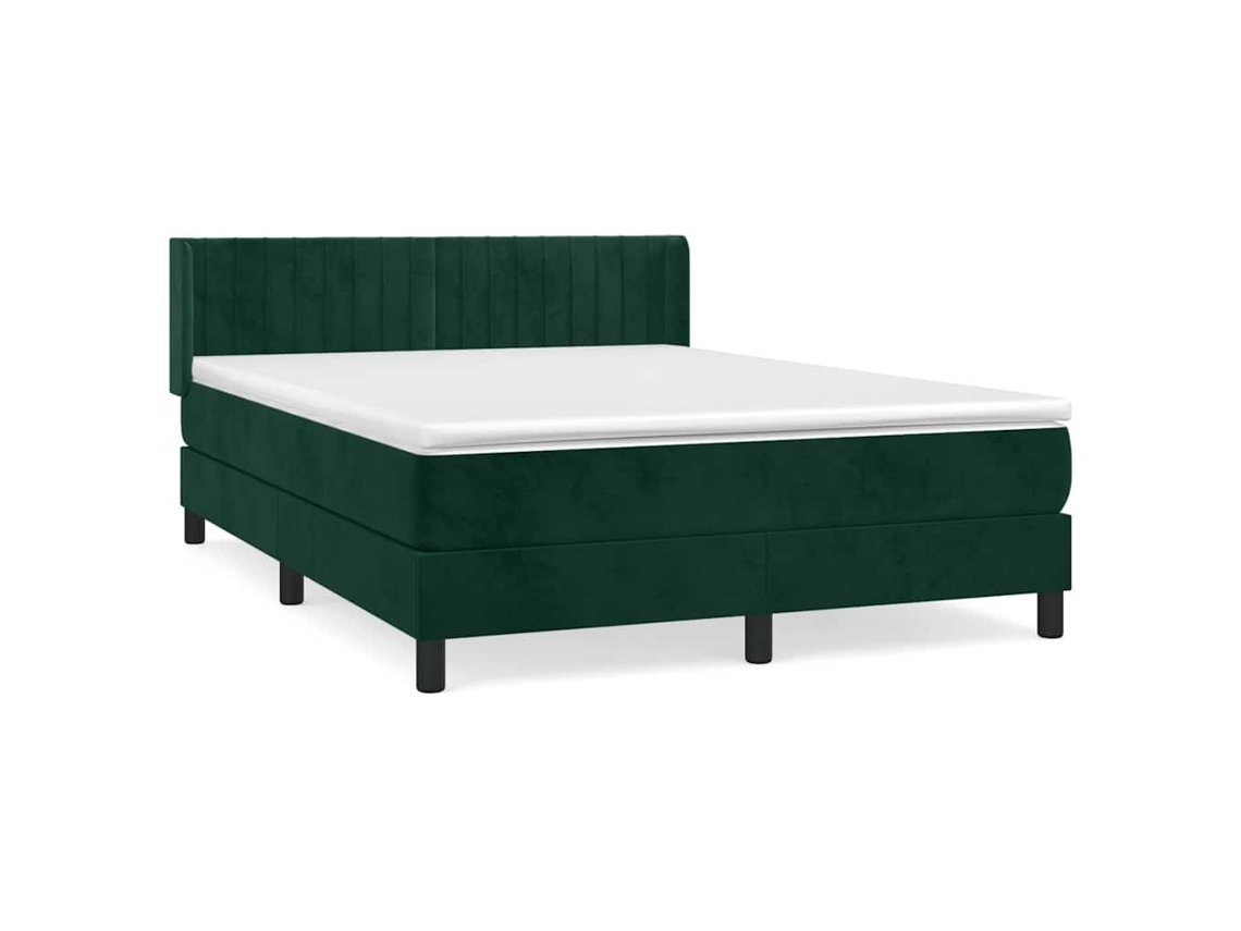 Cama com Molas/colchão 140x190 Cm Veludo Verde escuro MAISON EXCLUSIVE