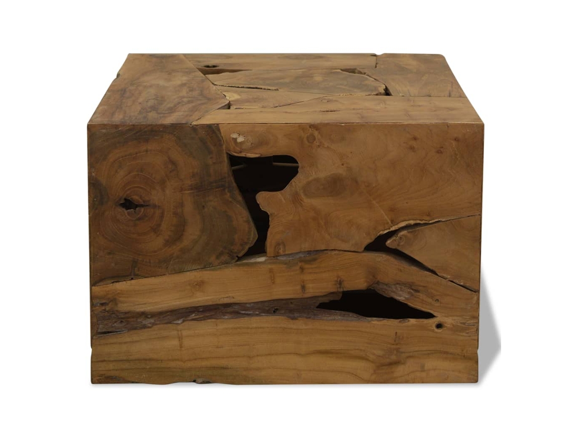 Mesa de Centro 50x50x35 Cm Teca Genuína Castanho MAISON EXCLUSIVE