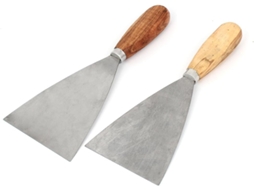 Peças de Raspador Massa para Reparo Drywall com Lâmina Metal Larga 3,5" e Cabo Madeira 4" CHABERLU