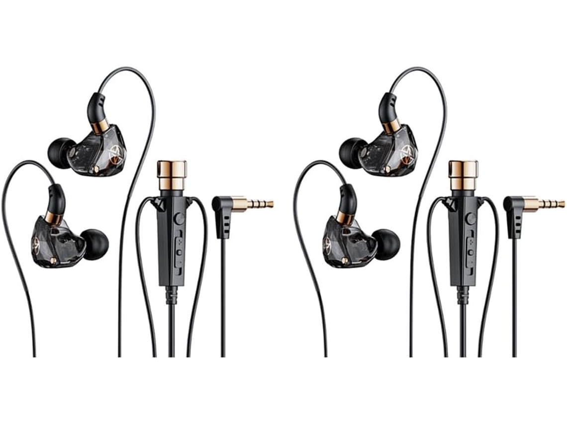 2 Fones de Ouvido Hifi com Fio e Microfone, Fones de Ouvido Dinâmicos com Cancelamento de Ruído SFUSHOS