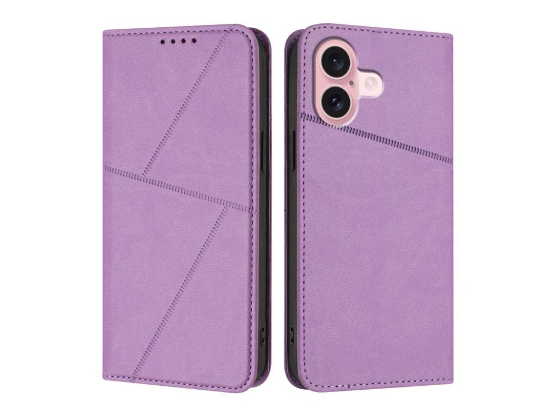 Capa De Couro Fosco Para Iphone 16 - Flip Magnético