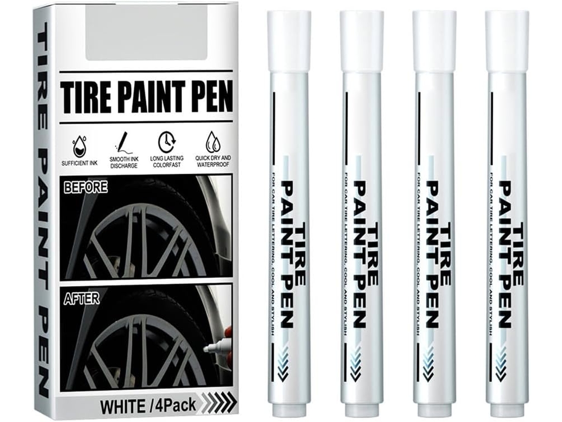Kit Com 4 Marcadores De Tinta Para Pneus Dioche, Tinta À Base De Óleo