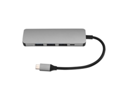 Hub Estação De Docking Multifuncional Com 1 Usb-c Para 4 Portas Usb + Saída Android