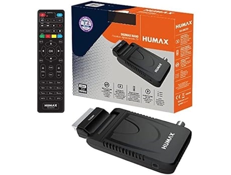 Decodificador Humax Digimax Nano TNT Sintonizador T2 H.265 HEVC Full HD 1080p Controle Remoto 2 em 1