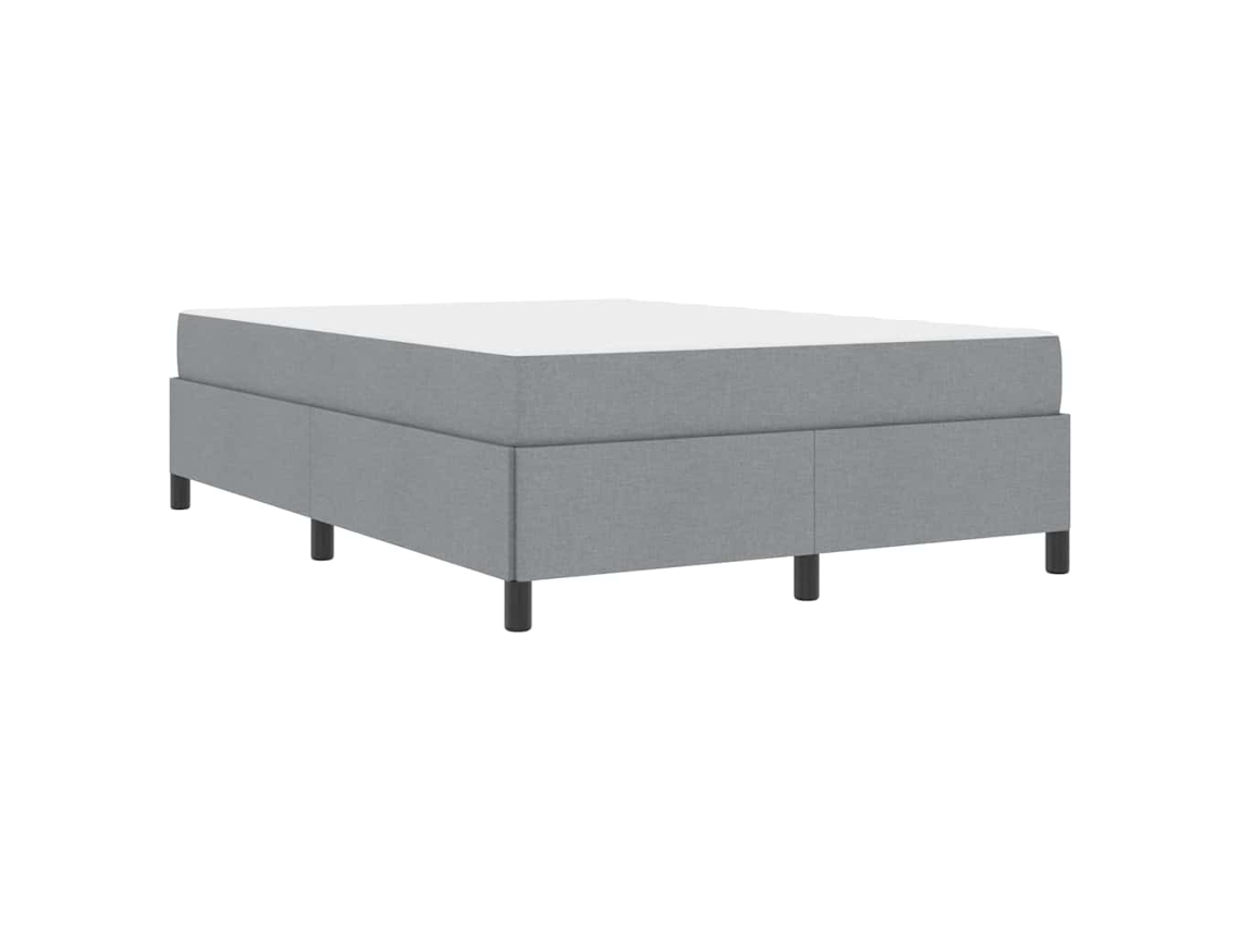 Cama Box Com Colchão Vidaxl Cinzento-claro Tecido (160x200 Cm)